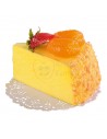 Réplica de Porción de tarta de queso con fresa y rodaja mandarina  7x10cm