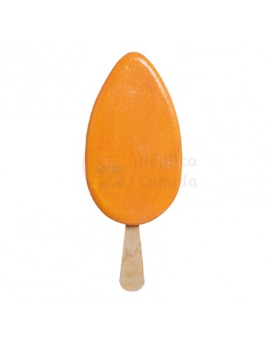 Réplica de Imitación Helado de hielo con palo sabor naranja  50 cm