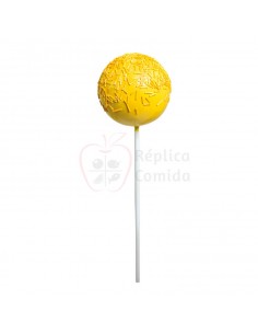 Réplica de Imitación Chupa chups amarillo con virutas dulces Ø 14cm 40 cm