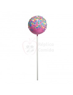 Réplica de Imitación Chupa chups rosa con virutas de colores Ø 14cm 40 cm