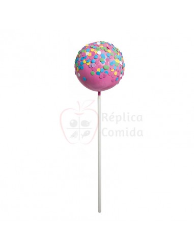 Réplica de Imitación Chupa chups rosa con virutas de colores Ø 14cm 40 cm