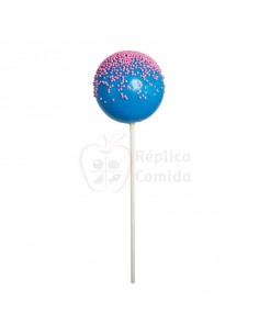 Réplica de Imitación Chupa chups azul/rosa con virutas de colores Ø 14cm 40 cm