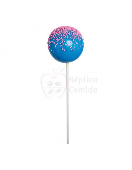 Réplica de Imitación Chupa chups azul/rosa con virutas de colores Ø 14cm 40 cm
