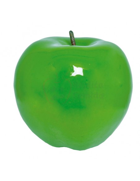Réplica de Imitación Manzana verde entera con rabillo  15x16cm