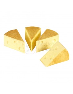 Réplica de Imitación Queso emmental en porciones triangulares  9x5cm