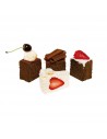 Réplica de Imitación Porción cuadrada de tartas de chocolate y frutas  4-7cm